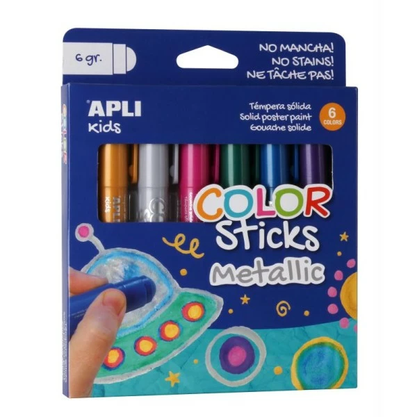Bon marché 🎉 Kit De Gouache Gouache Solide En Stick Metallic - APLI Kids - 6 X 6 G ✨ 1 Bon marché 🎉 Kit De Gouache Gouache Solide En Stick Metallic - APLI Kids - 6 X 6 G ✨