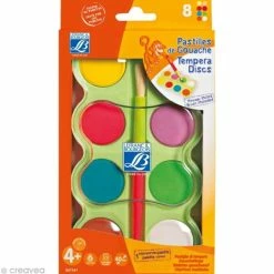 Meilleure affaire 🔔 Gouache Pastille Boite Pastilles De Gouache Lefranc Bourgeois - 8 Couleurs + 1 Pinceau ❤️