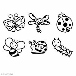 Acheter 🛒 Creavea Pochoir Enfant Insectes - Set De 6 🔔