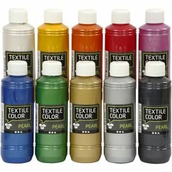 Remise 👍 Creativ Company Peinture Acrylique A-Color Assortiment Peinture Textile Métallique - 10 X 250 Ml 👍