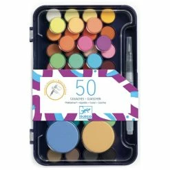 Remise 🔔 Djeco Gouache Pastille Palette De Peinture Gouache - 50 Pastilles 👍